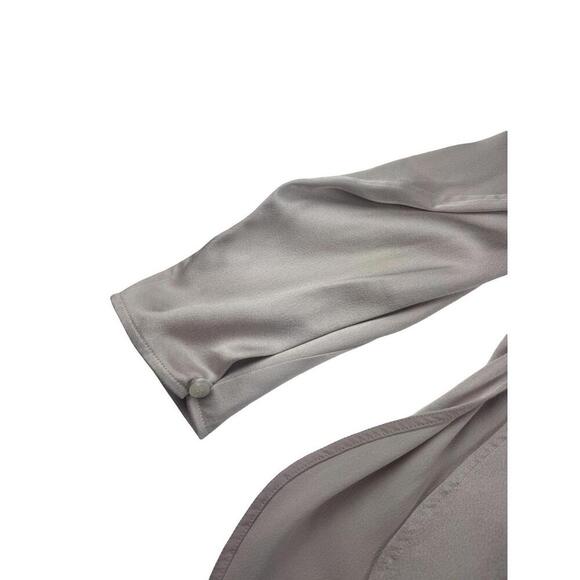 Victoria Beckham V-Neck Satin Scarf Shirt Pink Size US 6 - Picture 4 of 8